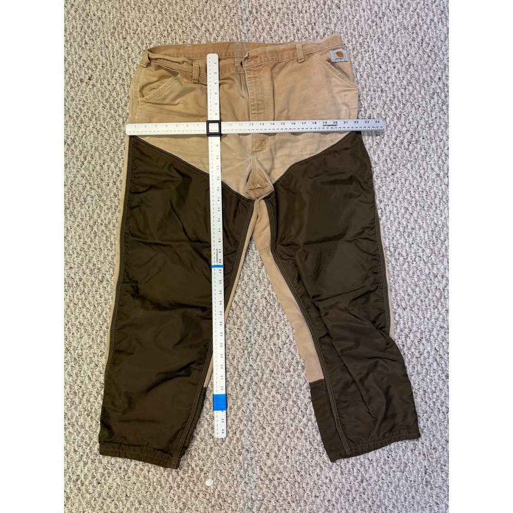 Carhartt Vintage Mens Two Tone Canvas Work Pants Tan Brown Reinforced 42x26 - Picture 3 of 3